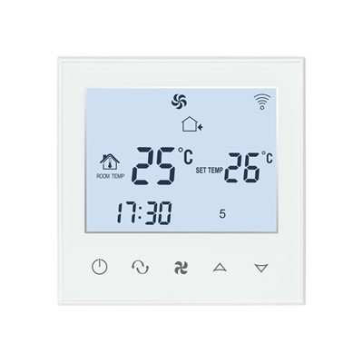 صفحه نمایش سفید 2 لوله و 4 لوله فن کویل ترموستات TDS21-AC
